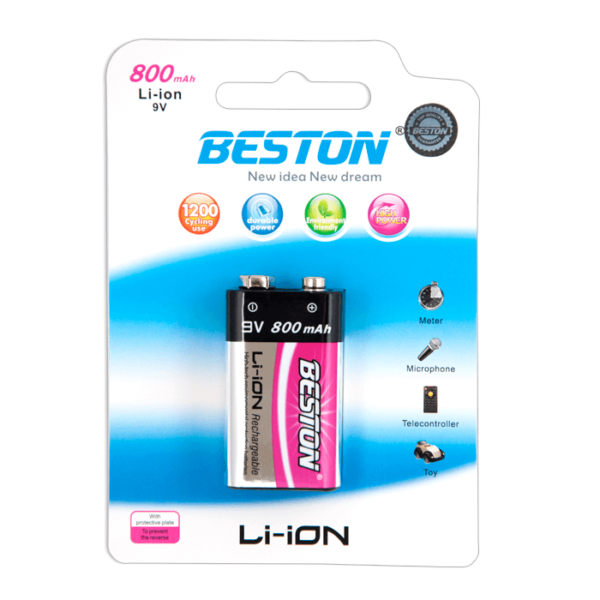 BATERÍA LIION RECARGABLE 9V 800mAh BESTON